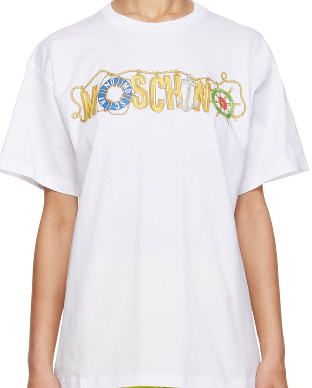 MOSCHINO Nautical Logo T-shirt In White
