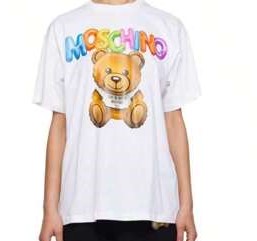 Moschino Camiseta - Teddy blanca logo
