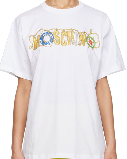 MOSCHINO Nautical Logo T-shirt In White